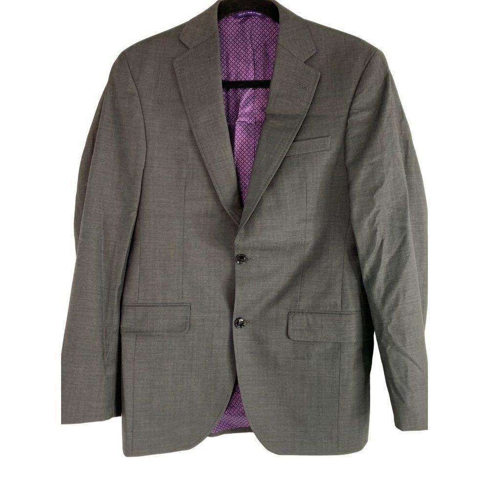 Men’s Ted Baker London blazer suit coat 38R Silver Gray 6316 EUC Jarrow CT